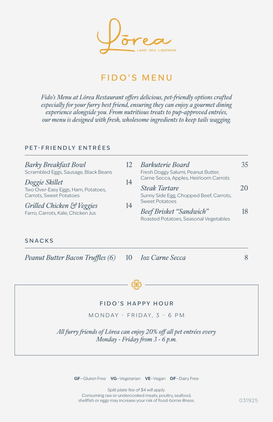 Fido's Menu at Lōrea, Paséa Hotel & Spa: the dog menu that won Best Canine Menu 2026