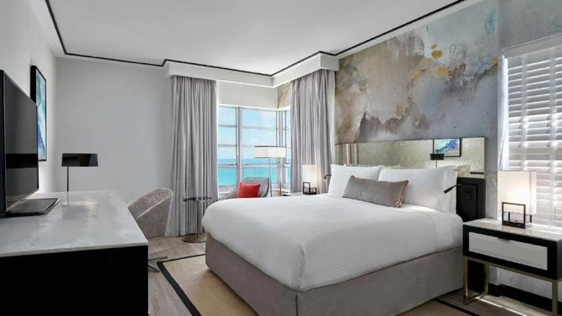 An oceanfront room at Loews Miami Beach after its renovation