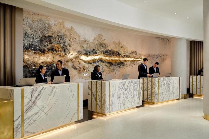 The renovated lobby at Loews Miami Beach